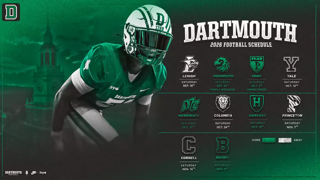 Dartmouth football schedule graphic 2026
