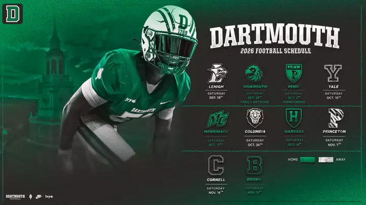 Dartmouth football schedule graphic 2026