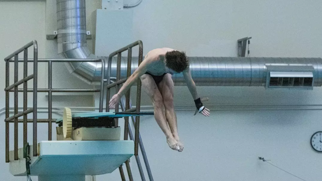 McCoy Lyman 3-meter dive at home