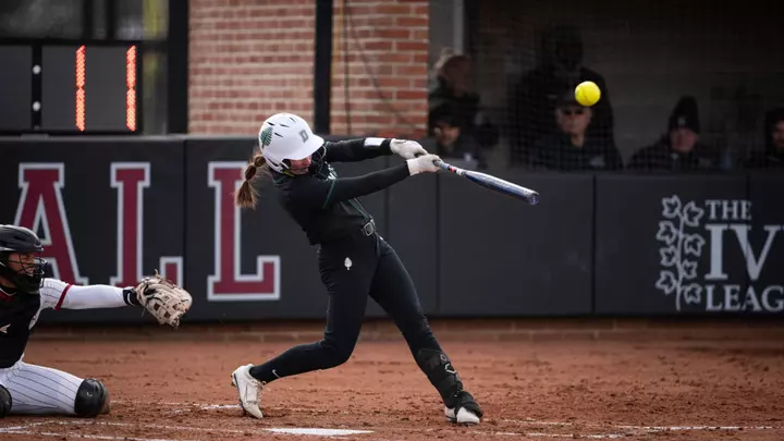 At bat during the Harvard softball game