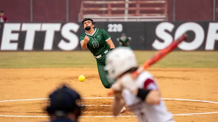 Anna Fagan pitches at UMass
