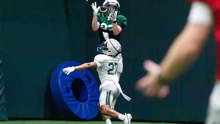 Dartmouth football catch in spring practice