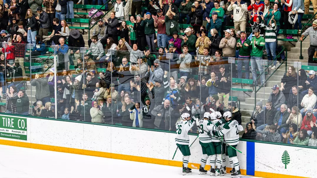 A celebration shot of a full Thompson Arena