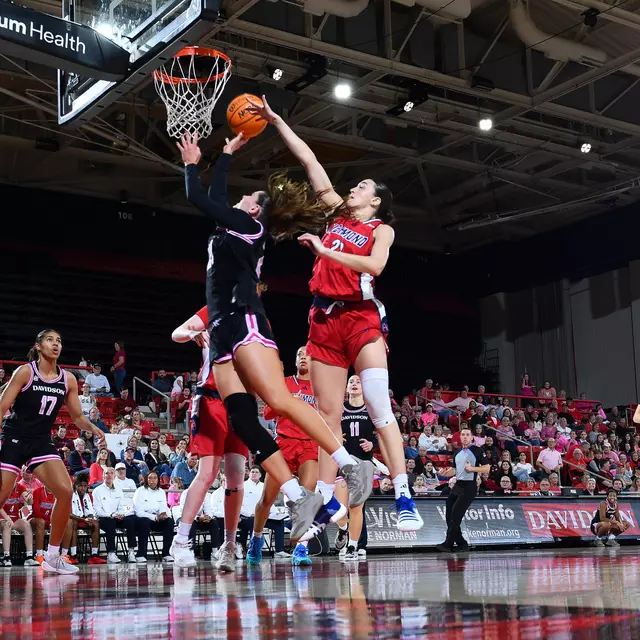 Davidson takes on Richmond in A-10 women’s basketball action at Belk Arena on Saturday, February 14, 2026 in Davidson, North Carolina. Credit - Tim Cowie/DavidsonPhotos.com @tjcowie