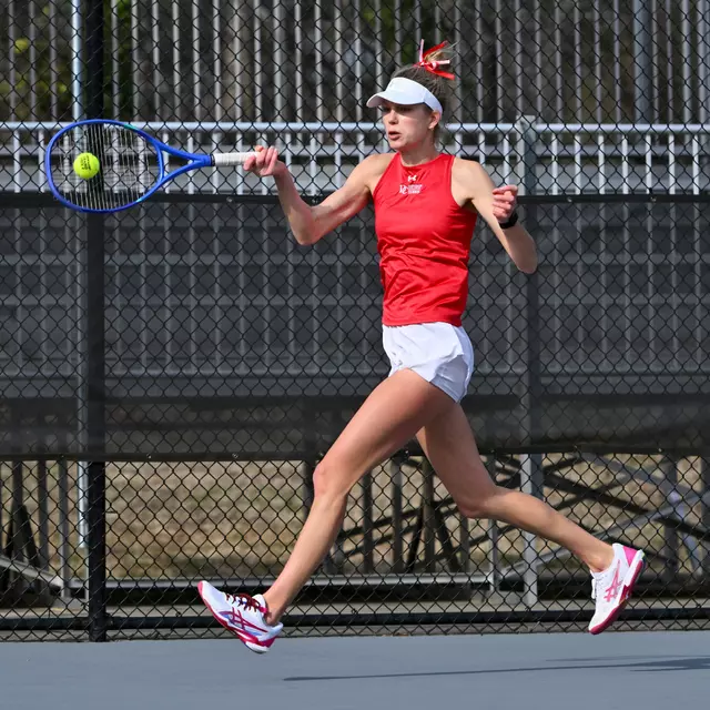 Davidson takes on Presbyterian in non-conference women’s tennis at the Davidson Tennis Courts on Wednesday, February 25, 2026 in Davidson, North Carolina. Credit - Tim Cowie/DavidsonPhotos.com @tjcowie
