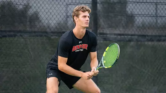 Samuel Rovai University of Denver Men's Tennis Player - Return of Serve at Practice - September 23, 2026