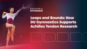 Leaps and Bounds: How DU Gymnastics Supports Achilles Tendon Research Header