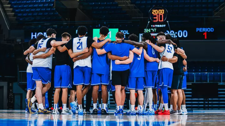team huddle at practice