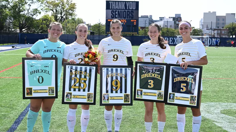 Drexel Downs Hampton on Senior Day, 2-0