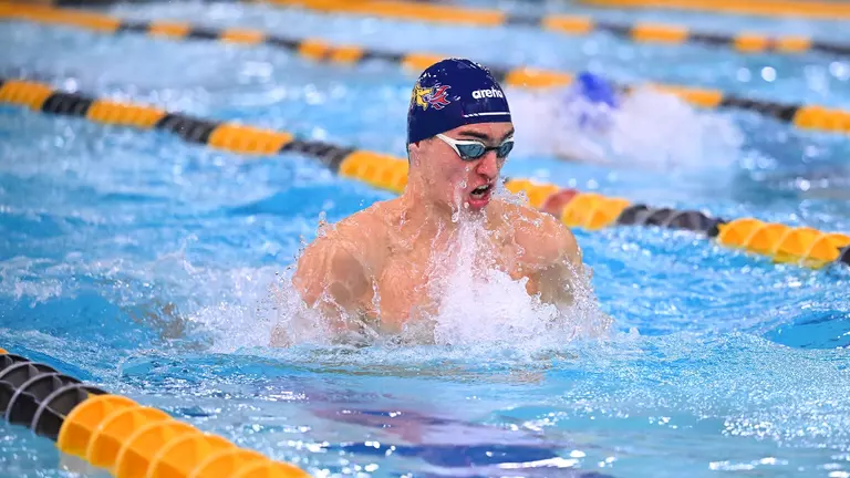 Men's Swimming and Diving Move Into Third Place on Day One of the CAA Championships