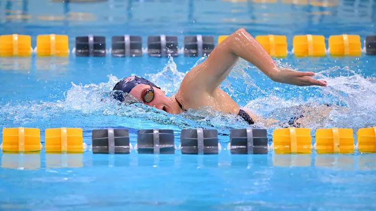 Corbett Breaks School Record and Wins Gold as Women's Swimming and Diving Moves to Fifth Place