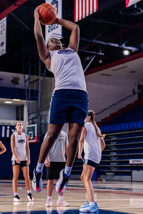 Jaelynn Housey shooting a jump shot during practice on June 15, 2026