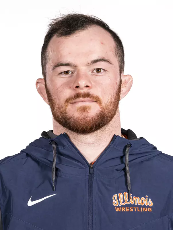 CHAMPAIGN, IL - October 11, 2023 - Illinois’s Danny Braunagel headshot taken during 2023-2024 Olympic Sports Video Asset Day at State Farm Center in Champaign, IL. Photo By Kevin Snyder
