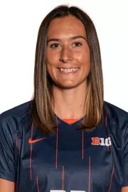 CHAMPAIGN, IL - August 07, 2023 - Illinois Defender Ashley Cathro (#33) headshot taken during the 2023 Production Day at the Susan and Clint Atkins Baseball Training Center in Champaign, IL. Photo By Kevin Snyder