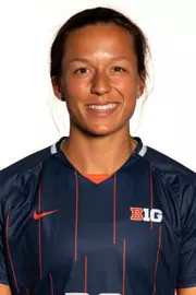 CHAMPAIGN, IL - August 07, 2023 - Illinois Forward Makena Silber (#20) headshot taken during the 2023 Production Day at the Susan and Clint Atkins Baseball Training Center in Champaign, IL. Photo By Kevin Snyder
