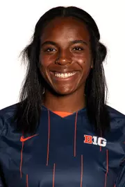 CHAMPAIGN, IL - August 07, 2023 - Illinois Forward Makala Woods (#4) headshot taken during the 2023 Production Day at the Susan and Clint Atkins Baseball Training Center in Champaign, IL. Photo By Kevin Snyder