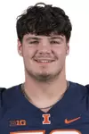 CHAMPAIGN, IL - August 12, 2023 - Illinois Offensive Lineman Zach Aamland (#70) headshot taken during 2023 Media Day at Memorial Stadium in Champaign, IL. Photo By Kevin Snyder