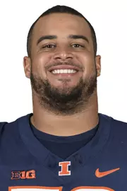 CHAMPAIGN, IL - August 12, 2023 - Illinois Offensive Lineman Isaiah Adams (#78) headshot taken during 2023 Media Day at Memorial Stadium in Champaign, IL. Photo By Della Perrone