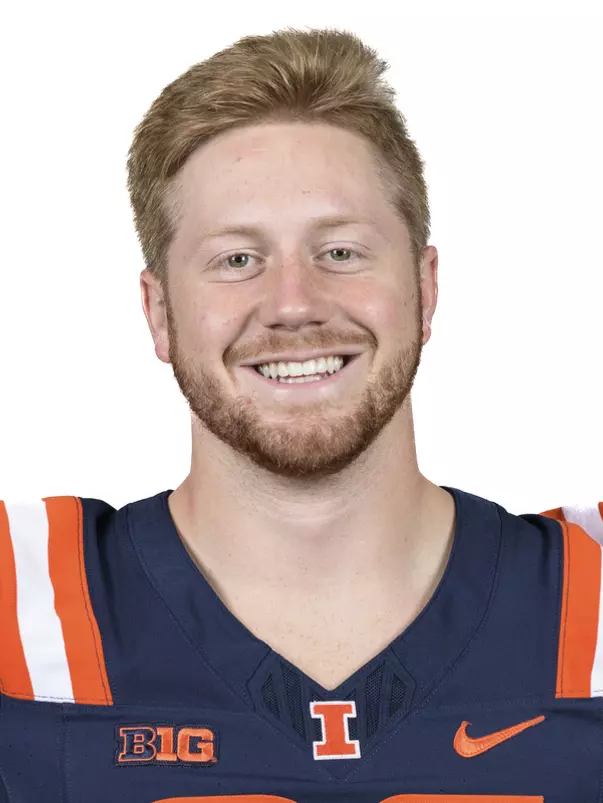 CHAMPAIGN, IL - August 12, 2023 - Illinois Wide Receiver Weston Adams (#86) headshot taken during 2023 Media Day at Memorial Stadium in Champaign, IL. Photo By Della Perrone