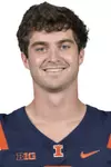 CHAMPAIGN, IL - August 12, 2023 - Illinois Quarterback Luke Altmyer (#9) headshot taken during 2023 Media Day at Memorial Stadium in Champaign, IL. Photo By Della Perrone