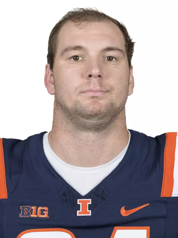 CHAMPAIGN, IL - August 12, 2023 - Illinois Tight End Owen Anderson (#84) headshot taken during 2023 Media Day at Memorial Stadium in Champaign, IL. Photo By Della Perrone