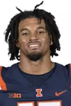CHAMPAIGN, IL - August 12, 2023 - Illinois Outside Linebacker Jared Badie (#15) headshot taken during 2023 Media Day at Memorial Stadium in Champaign, IL. Photo By Della Perrone