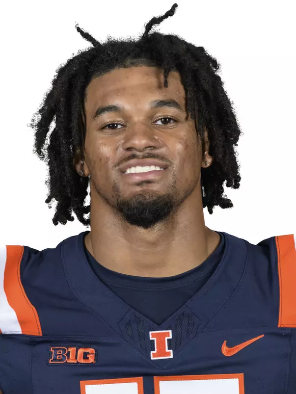 CHAMPAIGN, IL - August 12, 2023 - Illinois Outside Linebacker Jared Badie (#15) headshot taken during 2023 Media Day at Memorial Stadium in Champaign, IL. Photo By Della Perrone