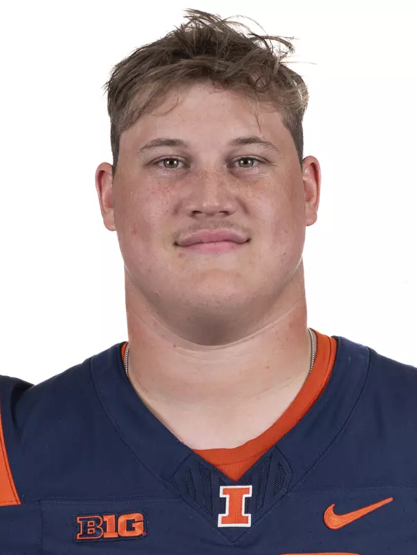 CHAMPAIGN, IL - August 12, 2023 - Illinois Offensive Lineman Zachary Barlev (#68) headshot taken during 2023 Media Day at Memorial Stadium in Champaign, IL. Photo By Kevin Snyder