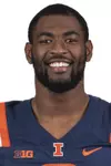 CHAMPAIGN, IL - August 12, 2023 - Illinois Linebacker Tarique Barnes (#8) headshot taken during 2023 Media Day at Memorial Stadium in Champaign, IL. Photo By Kevin Snyder