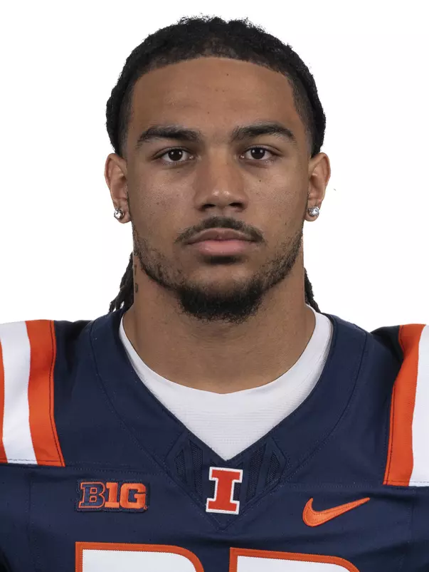 CHAMPAIGN, IL - August 12, 2023 - Illinois Defensive Back CJ Bufkin (#32) headshot taken during 2023 Media Day at Memorial Stadium in Champaign, IL. Photo By Kevin Snyder