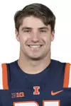 CHAMPAIGN, IL - August 12, 2023 - Illinois Defensive Back Clayton Bush (#21) headshot taken during 2023 Media Day at Memorial Stadium in Champaign, IL. Photo By Della Perrone