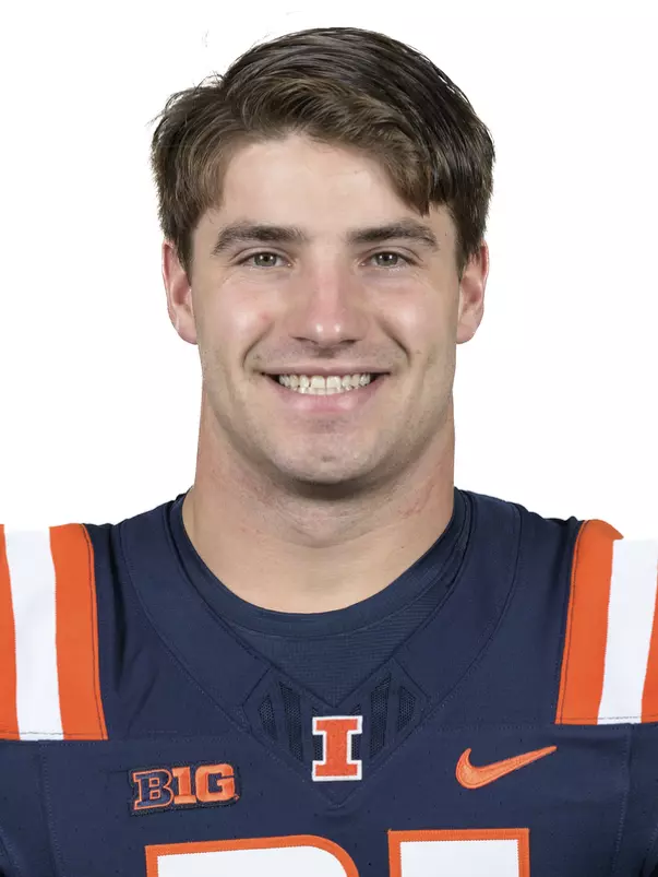 CHAMPAIGN, IL - August 12, 2023 - Illinois Defensive Back Clayton Bush (#21) headshot taken during 2023 Media Day at Memorial Stadium in Champaign, IL. Photo By Della Perrone