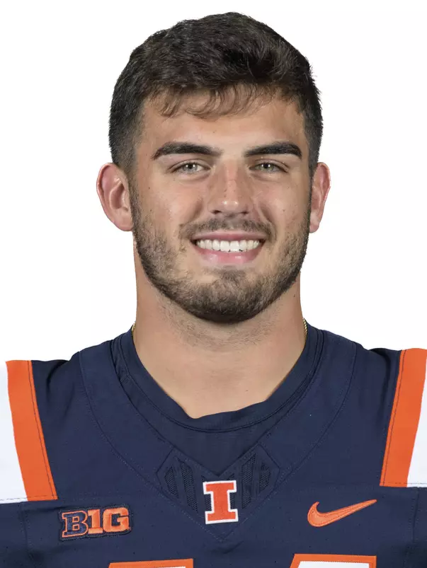 CHAMPAIGN, IL - August 12, 2023 - Illinois Defensive Back Ben Clawson (#44) headshot taken during 2023 Media Day at Memorial Stadium in Champaign, IL. Photo By Della Perrone
