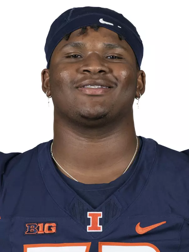 CHAMPAIGN, IL - August 12, 2023 - Illinois Offensive Lineman Zy Crisler (#72) headshot taken during 2023 Media Day at Memorial Stadium in Champaign, IL. Photo By Della Perrone