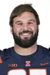 CHAMPAIGN, IL - August 12, 2023 - Illinois Defensive Lineman Dylan Davis (#95) headshot taken during 2023 Media Day at Memorial Stadium in Champaign, IL. Photo By Della Perrone