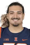 CHAMPAIGN, IL - August 12, 2023 - Illinois Offensive Lineman Luciano Elias (#79) headshot taken during 2023 Media Day at Memorial Stadium in Champaign, IL. Photo By Della Perrone