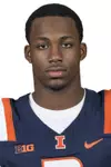 CHAMPAIGN, IL - August 12, 2023 - Illinois Wide Receiver Malik Elzy (#2) headshot taken during 2023 Media Day at Memorial Stadium in Champaign, IL. Photo By Della Perrone