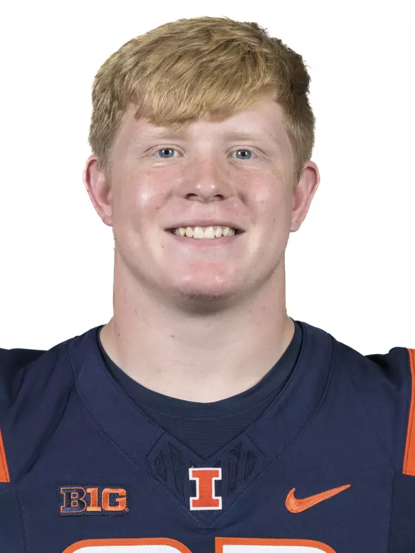 CHAMPAIGN, IL - August 12, 2023 - Illinois Defensive Lineman Henry Engel (#93) headshot taken during 2023 Media Day at Memorial Stadium in Champaign, IL. Photo By Della Perrone