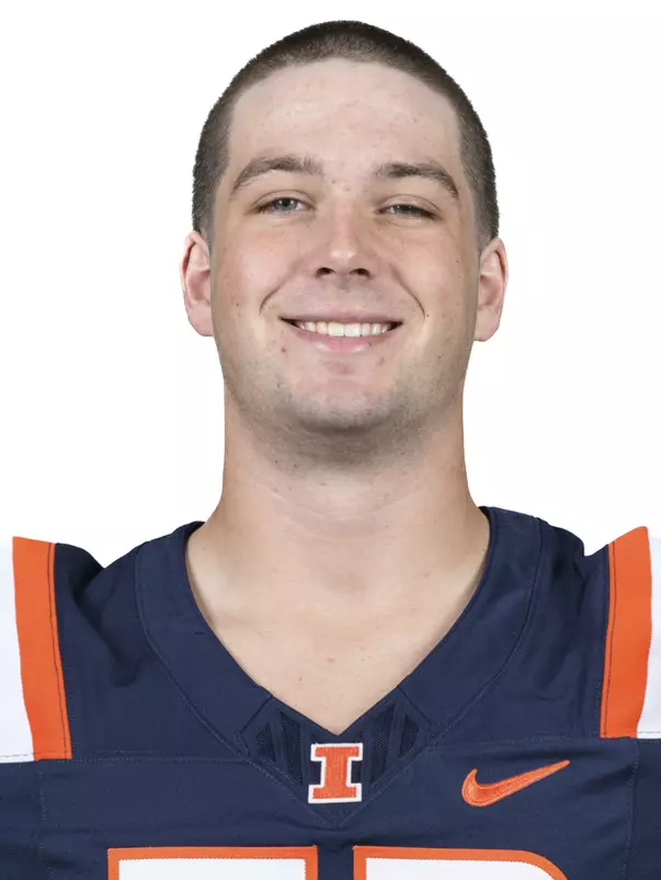 CHAMPAIGN, IL - August 12, 2023 - Illinois Outside Linebacker Pat Farrell (#52) headshot taken during 2023 Media Day at Memorial Stadium in Champaign, IL. Photo By Della Perrone