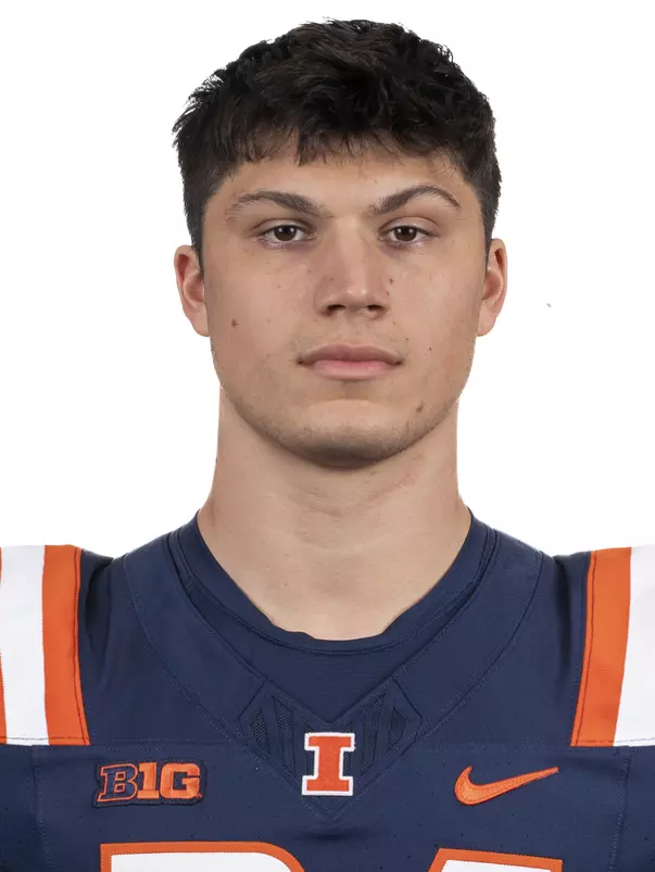 CHAMPAIGN, IL - August 12, 2023 - Illinois Defensive Back Nick Fedanzo (#24) headshot taken during 2023 Media Day at Memorial Stadium in Champaign, IL. Photo By Kevin Snyder