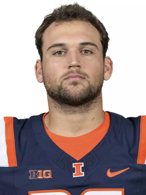 CHAMPAIGN, IL - August 12, 2023 - Illinois Long Snapper Lane Hansen (#36) headshot taken during 2023 Media Day at Memorial Stadium in Champaign, IL. Photo By Della Perrone