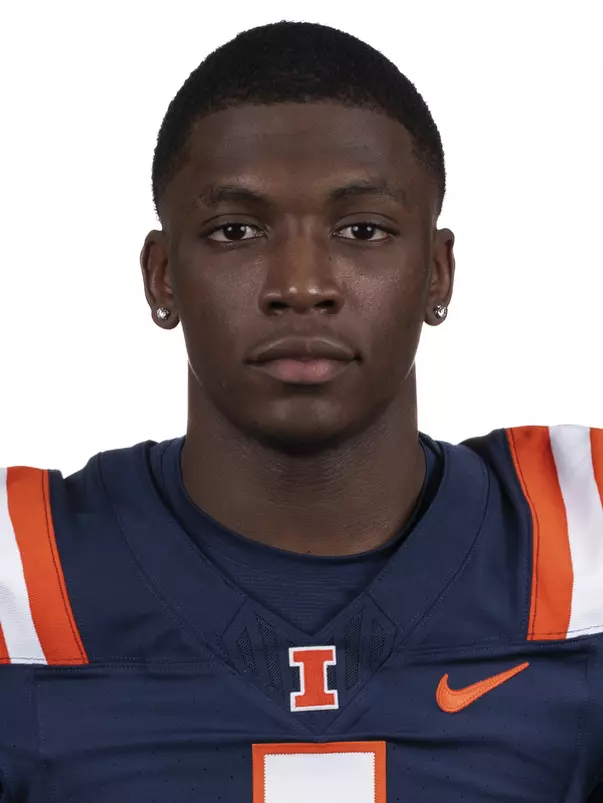 CHAMPAIGN, IL - August 12, 2023 - Illinois Defensive Back Demetrius Hill (#1) headshot taken during 2023 Media Day at Memorial Stadium in Champaign, IL. Photo By Kevin Snyder
