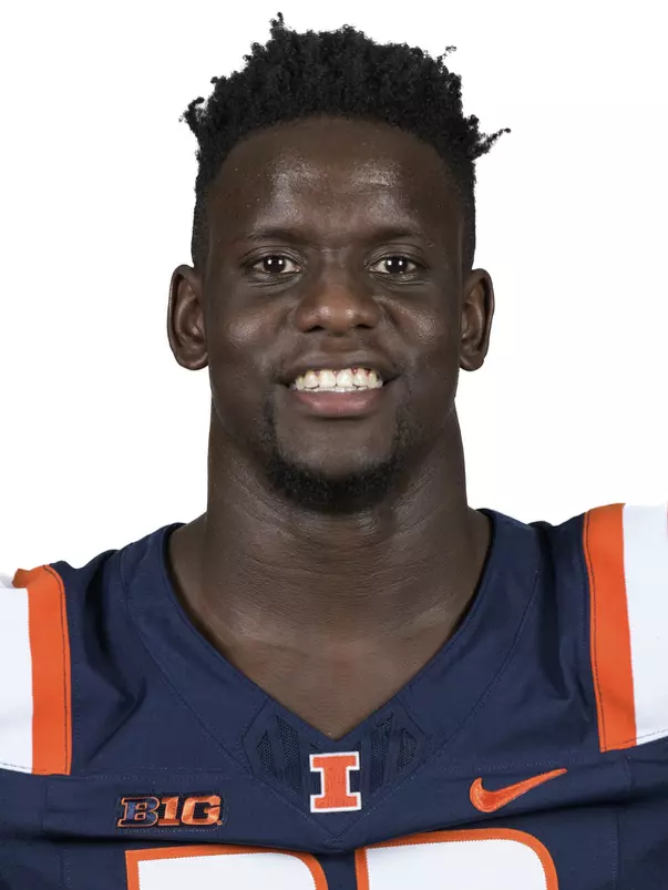 CHAMPAIGN, IL - August 12, 2023 - Illinois Outside Linebacker Ezekiel Holmes (#33) headshot taken during 2023 Media Day at Memorial Stadium in Champaign, IL. Photo By Della Perrone