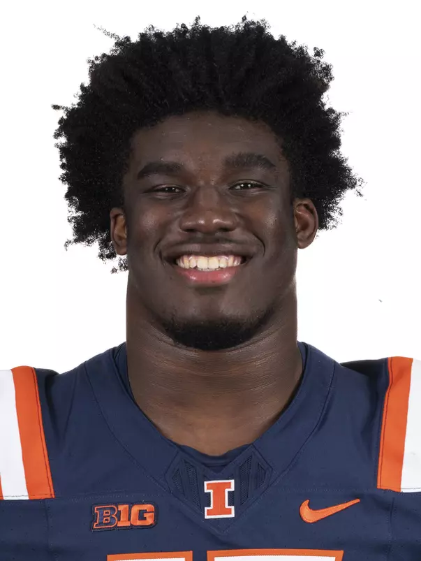 CHAMPAIGN, IL - August 12, 2023 - Illinois Outside Linebacker Gabe Jacas (#17) headshot taken during 2023 Media Day at Memorial Stadium in Champaign, IL. Photo By Kevin Snyder