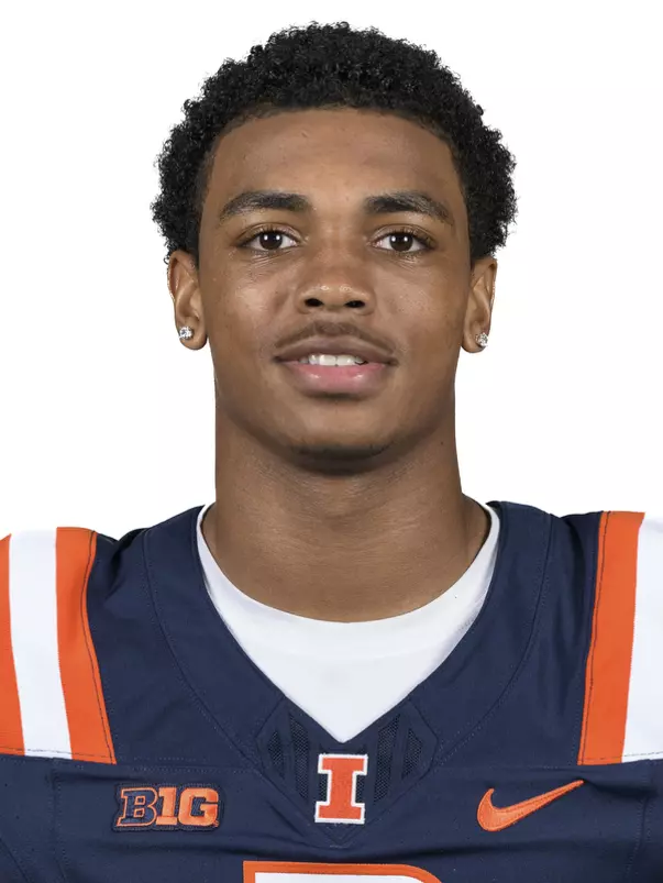 CHAMPAIGN, IL - August 12, 2023 - Illinois Defensive Back Saboor Karriem (#2) headshot taken during 2023 Media Day at Memorial Stadium in Champaign, IL. Photo By Della Perrone