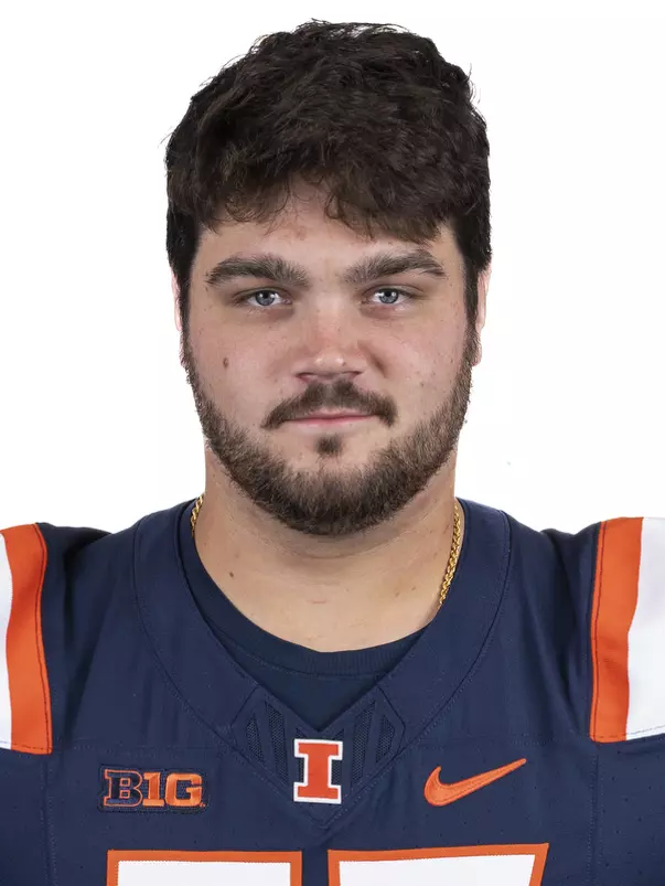 CHAMPAIGN, IL - August 12, 2023 - Illinois Defensive Lineman Evan Kirts (#57) headshot taken during 2023 Media Day at Memorial Stadium in Champaign, IL. Photo By Kevin Snyder