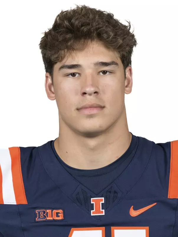CHAMPAIGN, IL - August 12, 2023 - Illinois Linebacker James Kreutz (#41) headshot taken during 2023 Media Day at Memorial Stadium in Champaign, IL. Photo By Della Perrone