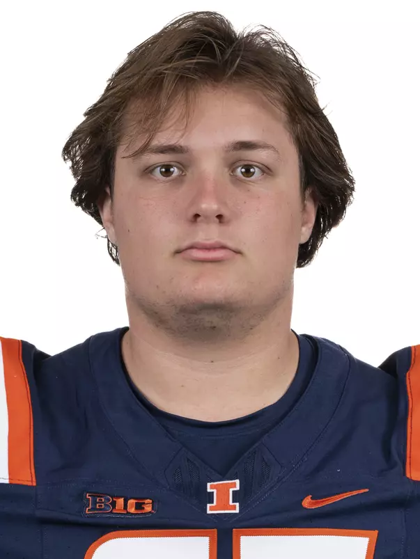 CHAMPAIGN, IL - August 12, 2023 - Illinois Offensive Lineman Will Leys (#67) headshot taken during 2023 Media Day at Memorial Stadium in Champaign, IL. Photo By Kevin Snyder