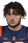 CHAMPAIGN, IL - August 12, 2023 - Illinois Defensive Lineman Christian Lorenzo (#99) headshot taken during 2023 Media Day at Memorial Stadium in Champaign, IL. Photo By Kevin Snyder