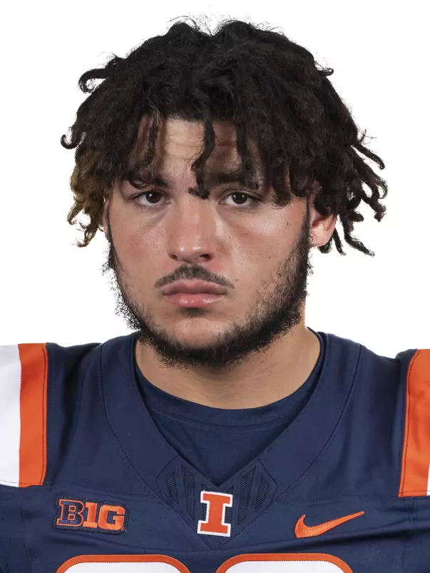 CHAMPAIGN, IL - August 12, 2023 - Illinois Defensive Lineman Christian Lorenzo (#99) headshot taken during 2023 Media Day at Memorial Stadium in Champaign, IL. Photo By Kevin Snyder